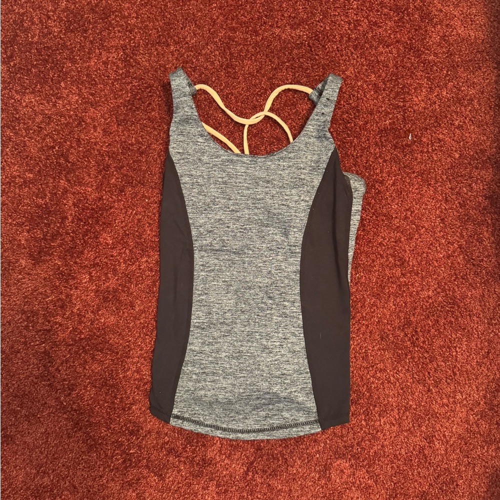 Gray workout tank with cross back from Cotton On